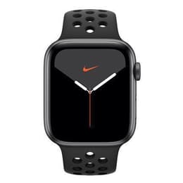Apple Watch (Series 5) 2019 GPS 44 mm - Aluminium Spacegrijs - Nike sport armband Zwart