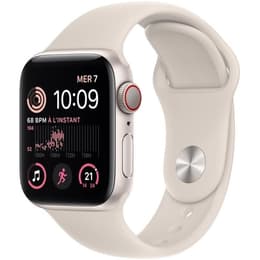 Apple Watch (Series SE) 2022 GPS 44 mm - Aluminium Sterrenlicht - Sportbandje Sterrenlicht