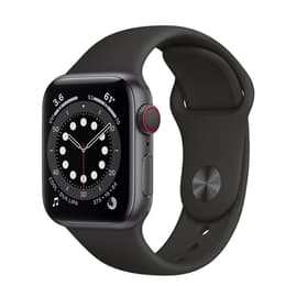 Apple Watch (Series 6) 2020 GPS + Cellular 40 mm - Aluminium Spacegrijs - Sportbandje Zwart