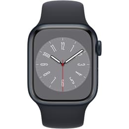 Apple Watch (Series 8) 2022 GPS + Cellular 45 mm - Roestvrij staal Zwart - Milanees bandje Zwart
