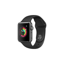 Apple Watch (Series 2) 2016 GPS 38 mm - Aluminium Grijs - Sport armband Zwart
