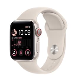 Apple Watch (Series SE) 2022 GPS + Cellular 40 mm - Aluminium Wit - Sportbandje Wit