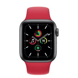 Apple Watch (Series SE) 2020 GPS 40 mm - Aluminium Spacegrijs - Sportbandje Rood