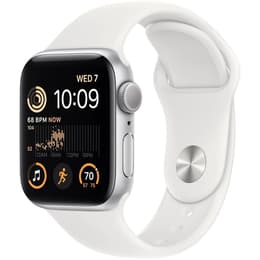 Apple Watch (Series SE) 2022 GPS 40 mm - Aluminium Zilver - Sportbandje Wit