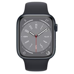 Apple Watch (Series 8) 2022 GPS + Cellular 45 mm - Aluminium Blauw - Sportbandje Zwart