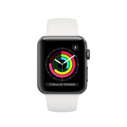 Apple Watch (Series 3) 2017 GPS + Cellular 42 mm - Aluminium Grijs - Sportbandje Wit