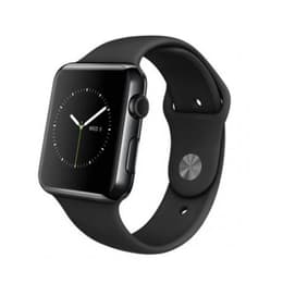 Apple Watch (Series 2) 2016 GPS 38 mm - Roestvrij staal Zwart - Sport armband Zwart