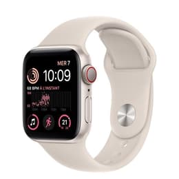 Apple Watch (Series SE) 2022 GPS 40 mm - Aluminium Sterrenlicht - Sportbandje Wit
