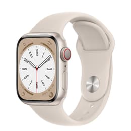Apple Watch (Series 8) 2022 GPS 45 mm - Aluminium Sterrenlicht - Sportbandje Sterrenlicht