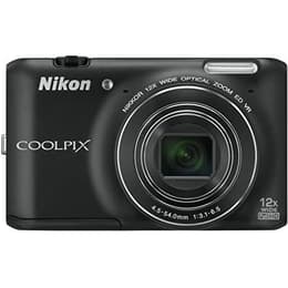 Compactcamera Coolpix S6400 - Zwart + Nikon Nikkor Wide Optical Zoom 25-300 mm f/3.1-6.5 f/3.1-6.5