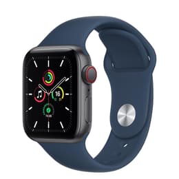 Apple Watch (Series 5) 2019 GPS + Cellular 44 mm - Roestvrij staal Spacegrijs - Sportbandje Blauw