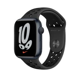 Apple Watch (Series 7) 2021 GPS + Cellular 45 mm - Aluminium Middernacht - Sportbandje Zwart