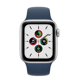 Apple Watch (Series SE) 2020 GPS 44 mm - Aluminium Zilver - Sportbandje Blauw