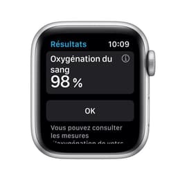 Apple Watch (Series SE) 2020 GPS 44 mm - Aluminium Zilver - Sportbandje Blauw