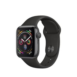 Apple Watch (Series 4) 2018 GPS + Cellular 44 mm - Roestvrij staal Zwart - Sportbandje Zwart