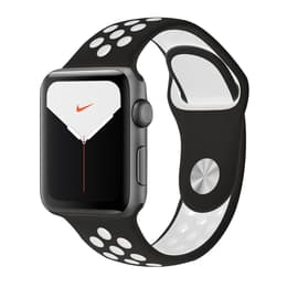 Apple Watch (Series 5) 2019 GPS 40 mm - Aluminium Spacegrijs - Nike sport armband Zwart/Wit