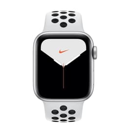Apple Watch (Series 5) 2019 GPS 40 mm - Aluminium Zilver - Sportbandje van Nike Platina/zwart
