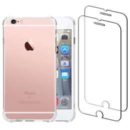Hoesje iPhone 6/6S en 2 beschermende schermen - Gerecycled plastic - Transparant