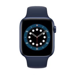 Apple Watch (Series 6) 2020 GPS 44 mm - Aluminium Blauw - Sportbandje Middernachtblauw