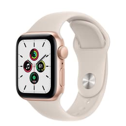 Apple Watch (Series 5) 2019 GPS 44 mm - Aluminium Goud - Sportbandje Wit