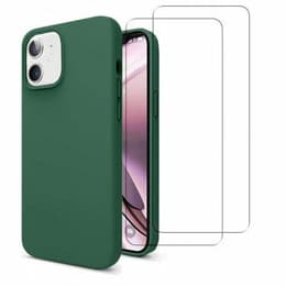 Hoesje iPhone 11 en 2 beschermende schermen - Silicone - Groen