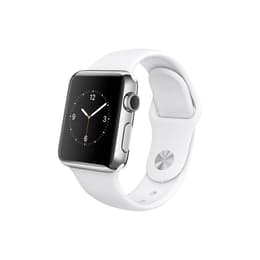 Apple Watch (Series 1) 2016 GPS 38 mm - Roestvrij staal Zilver - Sport armband Wit