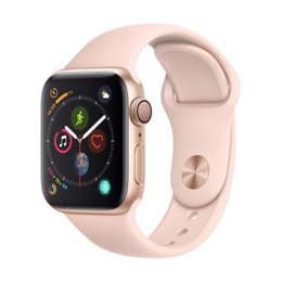Apple Watch (Series 4) 2018 GPS 40 mm - Aluminium Goud - Sport armband Roze