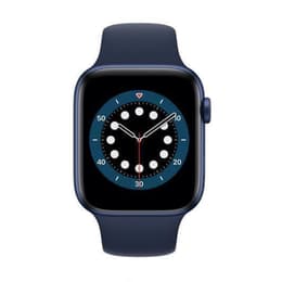 Apple Watch (Series 7) 2021 GPS 41 mm - Aluminium Zwart - Sportbandje Blauw
