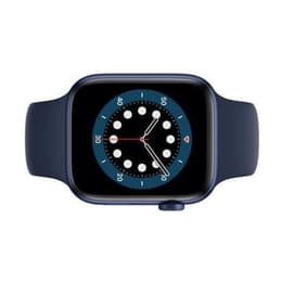Apple Watch (Series 7) 2021 GPS 41 mm - Aluminium Zwart - Sportbandje Blauw