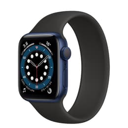 Apple Watch (Series 6) 2020 GPS 44 mm - Aluminium Blauw - Sportbandje Zwart