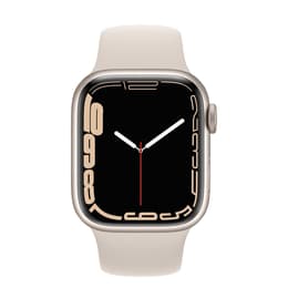 Apple Watch (Series 7) 2021 GPS 45 mm - Aluminium Zilver - Geweven sportbandje Sterrenlicht