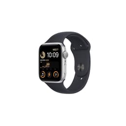 Apple Watch (Series SE) 2022 GPS + Cellular 44 mm - Aluminium Zilver - Sportbandje Zwart