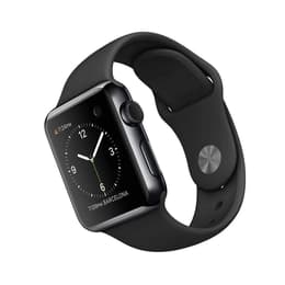 Apple Watch (Series 2) 2016 GPS 42 mm - Roestvrij staal Spacegrijs - Sport armband Zwart