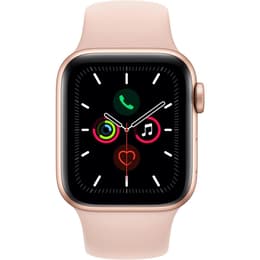 Apple Watch (Series 5) 2019 GPS + Cellular 40 mm - Aluminium Goud - Sport armband Rozenkwarts