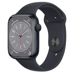Apple Watch (Series 8) 2022 GPS 41 mm - Aluminium Middernacht - Sportbandje Zwart