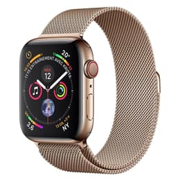 Apple Watch (Series 4) 2018 GPS + Cellular 44 mm - Roestvrij staal Goud - Milanees Goud