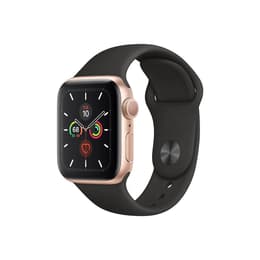 Apple Watch (Series 5) 2019 GPS 40 mm - Aluminium Goud - Sportbandje Zwart