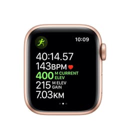 Apple Watch (Series 5) 2019 GPS 40 mm - Aluminium Goud - Sportbandje Zwart