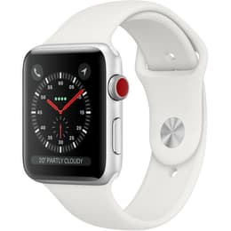 Apple Watch (Series 3) 2017 GPS + Cellular 38 mm - Aluminium Zilver - Sport armband Wit