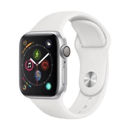 Apple Watch (Series 4) 2018 GPS + Cellular 40 mm - Aluminium Aluminium - Sport armband Wit