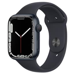 Apple Watch (Series 7) 2021 GPS 45 mm - Roestvrij staal Zwart - Sportbandje Zwart