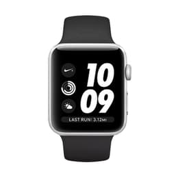 Apple Watch (Series 3) 2017 GPS 42 mm - Aluminium Zilver - Sport armband Zwart