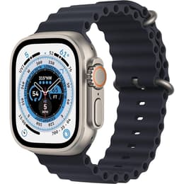 Apple Watch (Ultra) 2022 GPS + Cellular 49 mm - Titanium Grijs - Ocean-bandje Zwart