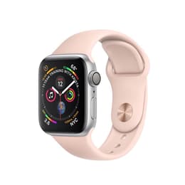 Apple Watch (Series 4) 2018 GPS 40 mm - Aluminium Zilver - Sport armband Roze