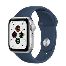 Apple Watch (Series 6) 2020 GPS 40 mm - Aluminium Zilver - Geweven sportbandje Blauw