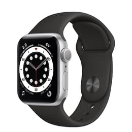 Apple Watch (Series 6) 2020 GPS + Cellular 40 mm - Aluminium Zilver - Sport armband Zwart