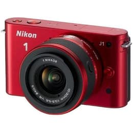 Hybride camera 1 J1 - Rood + Nikon Nikkor 1 VR 27-81mm f/3.5-5.6 f/3.5-5.6