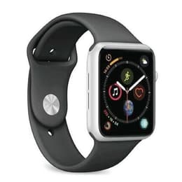 Apple Watch (Series 4) 2018 GPS 44 mm - Aluminium Zilver - Sport armband Zwart