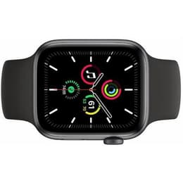 Apple Watch (Series SE) 2020 GPS 44 mm - Aluminium Grijs - Geweven sportbandje Zwart