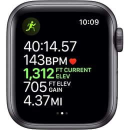 Apple Watch (Series 5) 2019 GPS + Cellular 40 mm - Roestvrij staal Spacezwart - Sportbandje Zwart